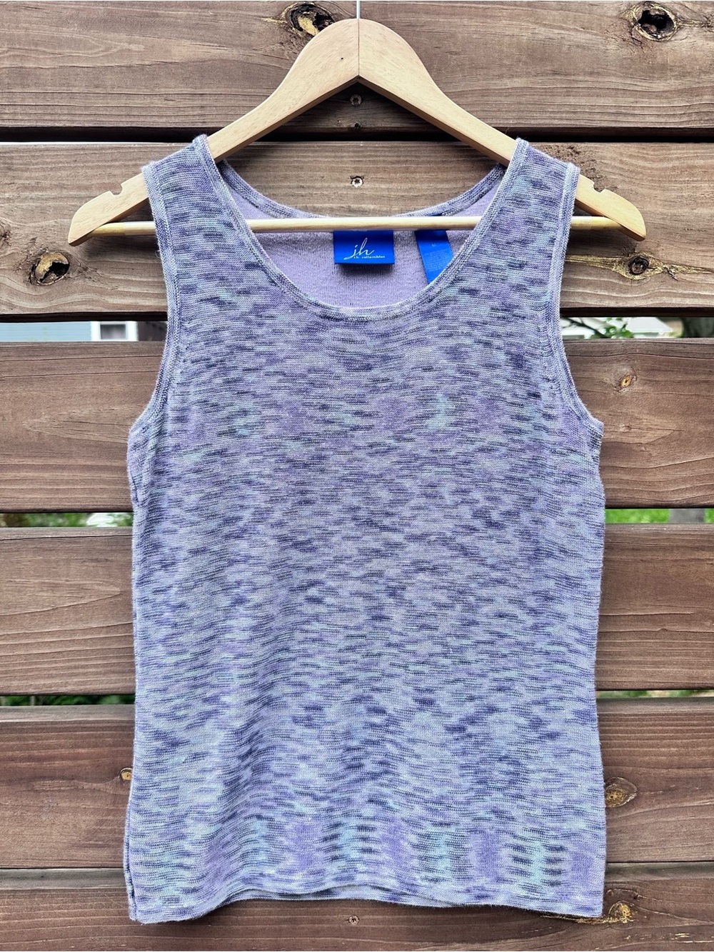 JH Collectibles Space Dyed Lavender Purple Knit Scoop Neck Tank Top